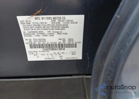 2018 Ford Taurus Se z USA, uszkodzony, nr VIN 1FAHP2D88JG138958